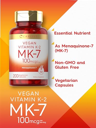 Carlyle Vitamin K2 MK7 100mcg | 200 Vegan Capsules | Menaquinone-7 Supplement Carlyle buy supplements canada
