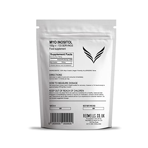 Myo Inositol Powder REDWELLS PCOS & Fertility GMO Free Vegan - 100g Pack REDWELLS buy supplements canada