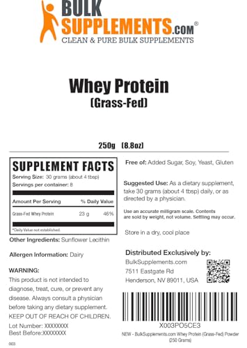BULKSUPPLEMENTS.COM Grass Fed Whey Protein Powder - Pure Protein Powder BULKSUPPLEMENTS.COM buy supplements canada