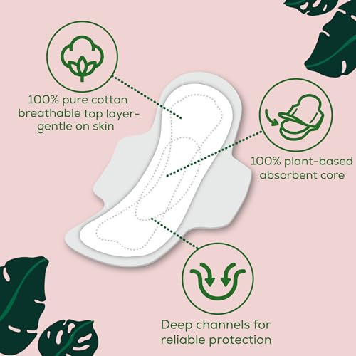 L. Pure Cotton Topsheet Pads for Women, Regular Absorbency, Ultra Thin Pads with Wings L. buy supplements canada