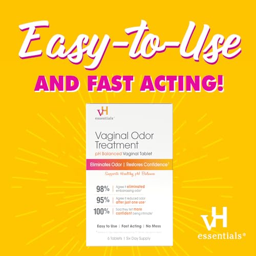 vH essentials Vaginal Odor Treatment - pH Balanced Vaginal Suppositories - 6 Tablets With Applicator, White vH essentials buy supplements canada