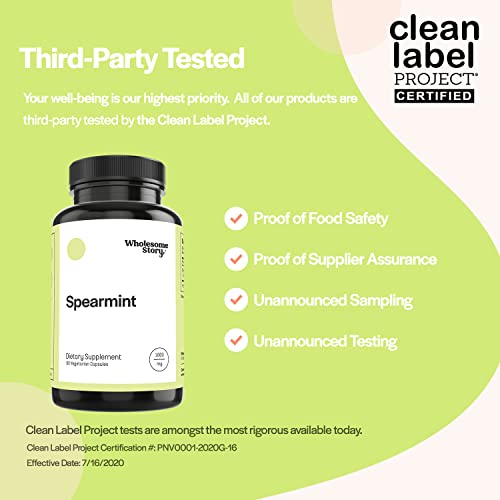 Organic Spearmint Capsules | Great Alternative to Spearmint Tea | 1000mg Spearmint Leaf Wholesome Story buy supplements canada