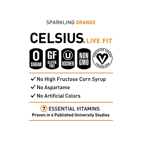 CELSIUS Sparkling Orange, Functional Essential Energy Drink 12 Fl Oz (Pack of 12) CELSIUS buy supplements canada