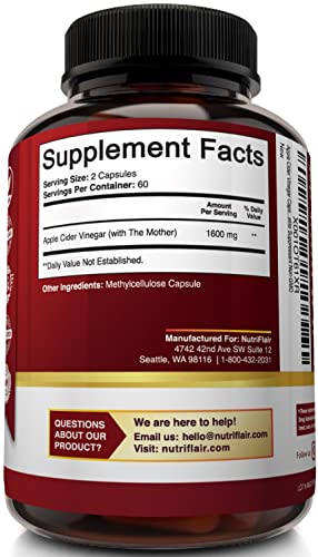 Apple Cider Vinegar Capsules with The Mother - 120 Vegan ACV Pills NutriFlair buy supplements canada