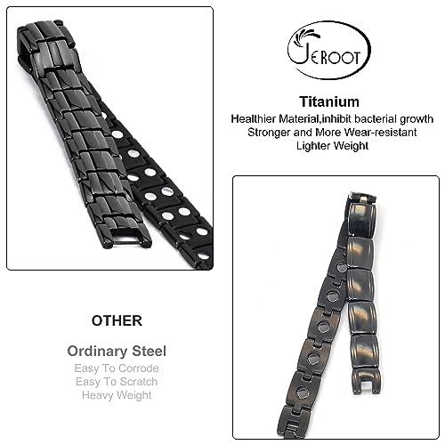 JEROOT Magnetic Bracelets for Men, Pure Titanium Double Row Strong Magnets JEROOT buy supplements canada