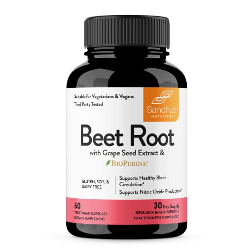 Sandhu's Beet Root Powder Capsules with Bioperine| 60 Capsules, 60 Days Supply Sandhu's buy supplements canada