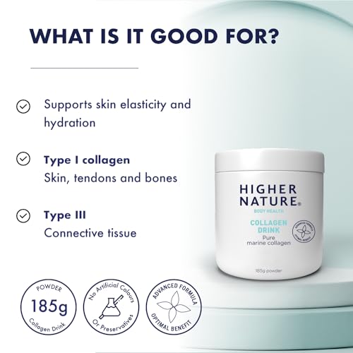Higher Nature - Collagen Drink - Increases Skin Elasticity & Hydration - Collagen Powder HIGHER NATURE buy supplements canada