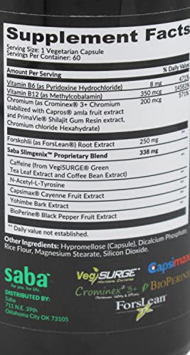 Saba SlimGenix -Energy, Weight Management, Appetite Control, Focus, Fat Burner Saba buy supplements canada