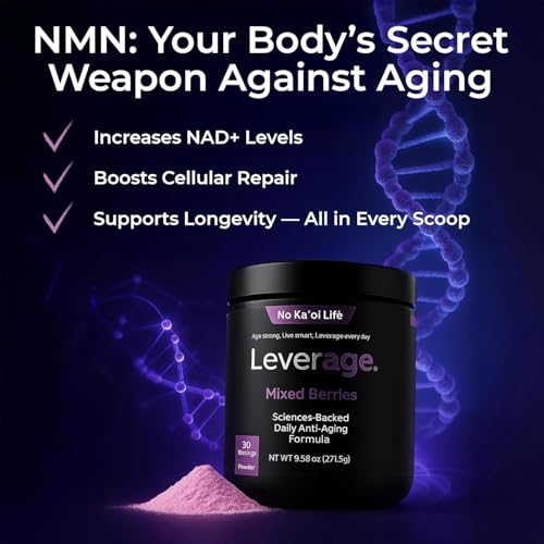 Leverage Mixed Berries Anti–Aging Supplement & Longevity Mix - Daily Wellness Multivitamin Powder with Hyaluronic Acid, L-Glycine & Magnesium for Skin, Energy, Cognitive Function & Joint–30 Servings Leverage buy supplements canada