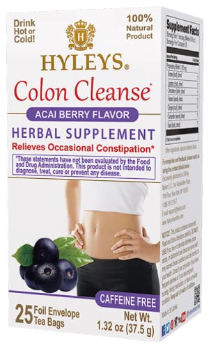 Hyleys Colon Cleanse Tea Acai Berry Flavor - 25 Tea Bags (12 Pack - 300 Tea Bags Total) HYLEYS buy supplements canada