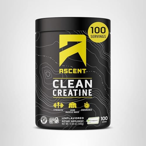 Ascent Clean Creatine Monohydrate Powder - 5G Per Serving, Creapure Creatine Supplement - Unflavored, 100 Servings Ascent buy supplements canada