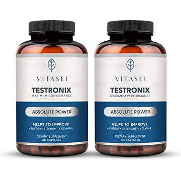 VITASEI Testronix Performance Supplement for Men - Energy and Muscle Supplements for Mens Health - 60 Capsules (Pack of 2) VITASEI buy supplements canada