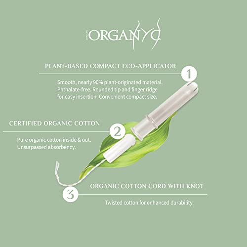 Organyc 100% Certified Organic Cotton Tampons, Plant-Based Eco-Applicator, Regular Flow, 16 Count Organyc buy supplements canada