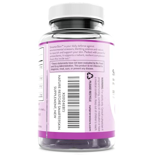 Smarter Skin, Nourishing Skin Health Within, Triple Combination of Polypodium Leucotomos Extract, FloraGLO, Verbasnol, 60 Vegan Capsules Nature Restore buy supplements canada