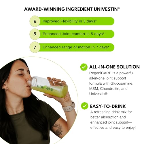 Holiday Gift Set, Joint Support with Univestin®, Glucosamine, Chondroitin & MSM — Bottle & Frother Included, Green Apple Flavor, 30 Servings Univera buy supplements canada