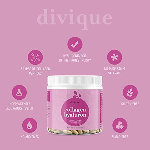 Collagen Capsules Divique Collagen Hyaluron 1500mg Collagen Peptides Type 1, 2, 3, 5, 10 Divique buy supplements canada
