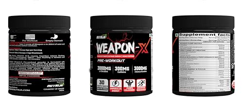 NutriJa Weapon-X Pre-Workout Powder with 21 Active Ingredients - 3 Best forms of Creatine NutriJa buy supplements canada