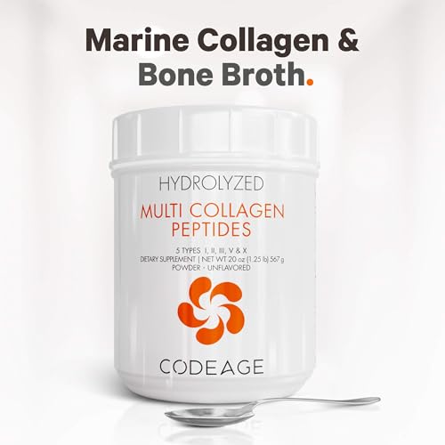 Code Age Multi-Collagen Protein Powder Hydrolyzed 20Oz All-in-One Super Bone Broth Codeage buy supplements canada