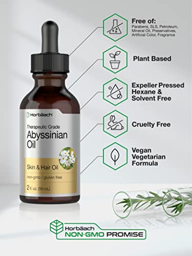 Abyssinian Oil 4 fl oz | Hair and Skin Oil | 2 Pack of 2oz | Paraben, SLS and Fragrance Free Horbäach buy supplements canada