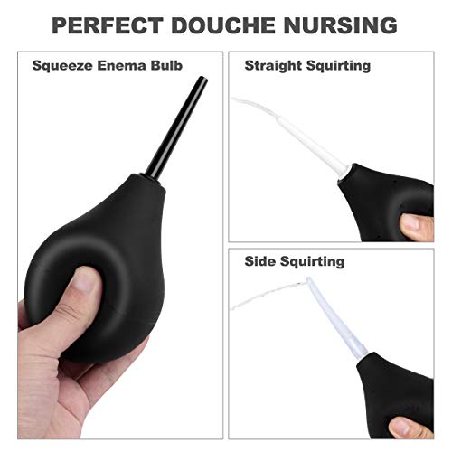 RANEU Enema Bulb Douche Enema Kit for Women & Men with 3 Nozzles (Black, 4 Piece Set) RANEU buy supplements canada