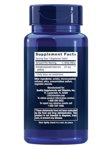 Life Extension DHEA 25 mg – Hormone Balance Supplement, Memory, Muscle Health, Bone Health, Men’s Health, Women’s Health, Gluten-Free, Non-GMO, Vegetarian, 100 Dissolve-in-Mouth Tablets Life Extension buy supplements canada