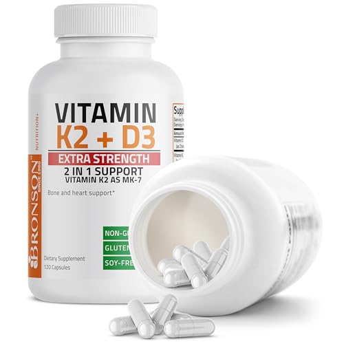 Bronson Vitamin K2 (MK7) with D3 Extra Strength Supplement Bone and Heart Health Non Bronson buy supplements canada