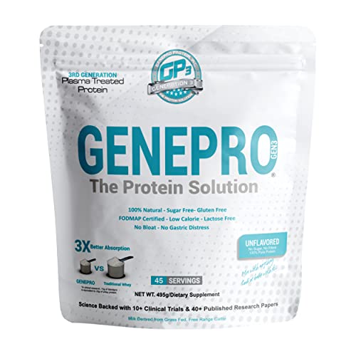 Genepro Unflavored Protein Powder - New Formula - Lactose-Free, Gluten-Free Genepro Gen. 3 The Protein Solution buy supplements canada