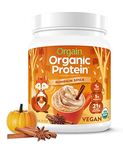 Orgain Organic Vegan Protein Powder, Pumpkin Spice - 21g of Plant Based Protein Orgain buy supplements canada