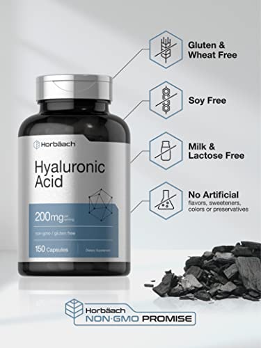 Hyaluronic Acid Supplement | 200 mg | 150 Capsules | Non-GMO and Gluten Free Supple Horbäach buy supplements canada