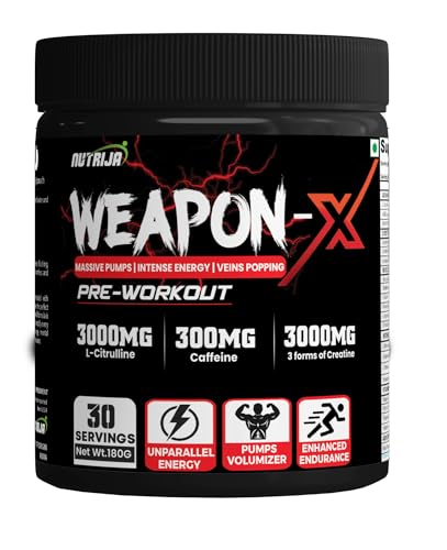 NutriJa Weapon-X Pre-Workout Powder with 21 Active Ingredients - 3 Best forms of Creatine NutriJa buy supplements canada