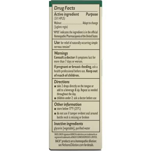 Bach Original Flower Remedies, Walnut for Adapting to Change (Non-Alcohol Formula) Bach buy supplements canada