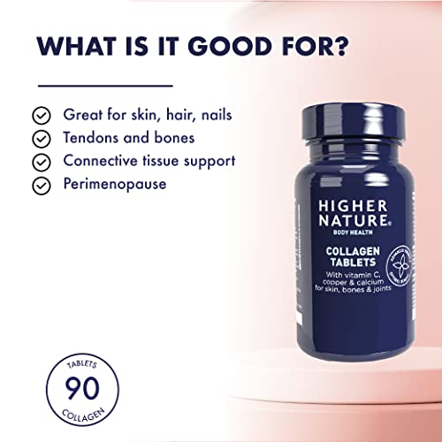 Higher Nature - Collagen Tablets - Hydrolysed Marine Collagen - Vitamin C - Calcium for Bone Support HIGHER NATURE buy supplements canada