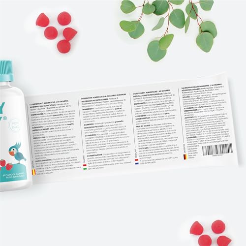 Marine Collagen Gummies by Jolly Jelly® - Wild-Caught Marine Collagen Tapioca Gummies - Type 1 Hydrolysed Collagen - Strawberry Flavour - 60 Gummies. JOLLY JELLY buy supplements canada