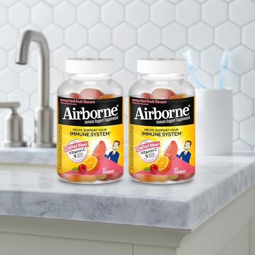 Airborne 750mg Vitamin C Gummies for Adults, Immune Support Gummies with Powerful Antioxidants VIT C & E, Caffeine Free Airborne buy supplements canada