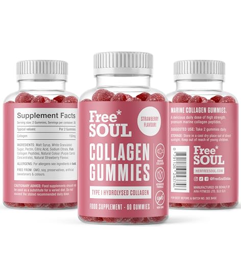 Collagen Gummies, Marine Collagen Supplement with Effective Type 1 Hydrolysed Collagen Peptides Free Soul buy supplements canada