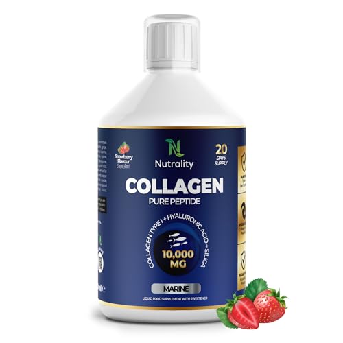 Nutrality Marine Collagen Sugar Free Liquid | Peptides, Hyaluronic Acid, Silica, Biotin, 10000mg Type 1 Nutrality buy supplements canada