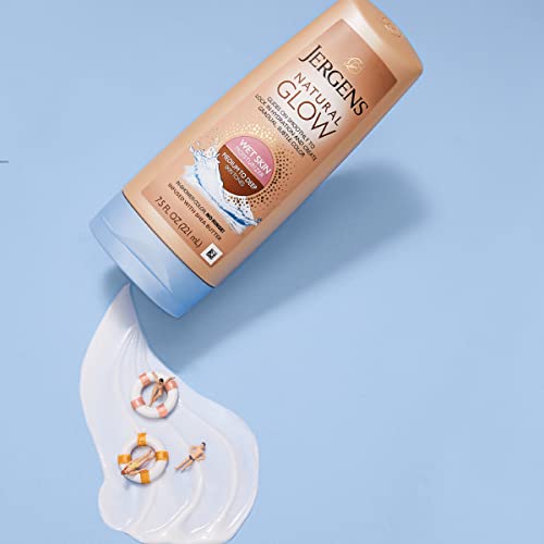 Jergens Natural Glow In Shower Lotion, Self Tanner for Medium to Deep Skin Tone, Sunless Tanning Wet Skin Lotion for Gradual Jergens buy supplements canada
