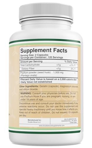 Double Wood Supplements Psyllium Husk Capsules Fiber Supplement Double Wood Supplements buy supplements canada