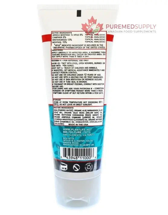 Plantlife Arnica Relieve Gel - Made with Arnica and 100% Pure Essential Oils - Relieve Products are a Homeopathic Solution for Everyday Use - Works Quickly and Effectively - Made in California Plantlife buy supplements canada