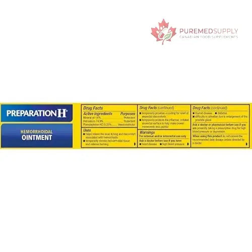PREPARATION H Hemorrhoid Symptom Treatment Ointment, Itching, Burning & Discomfort Relief, Tube (2.0 Ounce) Preparation H buy supplements canada