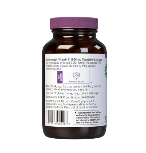 Bluebonnet Nutrition Vitamin C 1000 mg Vegetable Capsules, Ascorbic Acid, For Immune Health & Skin Health, Vegan, Vegetarian BlueBonnet buy supplements canada