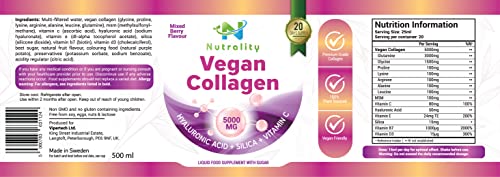Nutrality Vegan Liquid Collagen | Premium-Grade 5000mg Hydrolyzed Collagen Peptides with Silica, Biotin Nutrality buy supplements canada
