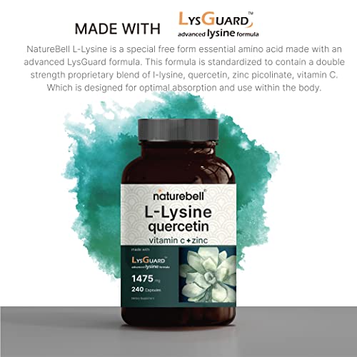 NatureBell L-Lysine 1000mg + Quercetin 250mg Supplement, 240 Capsules, Free Form NatureBell buy supplements canada