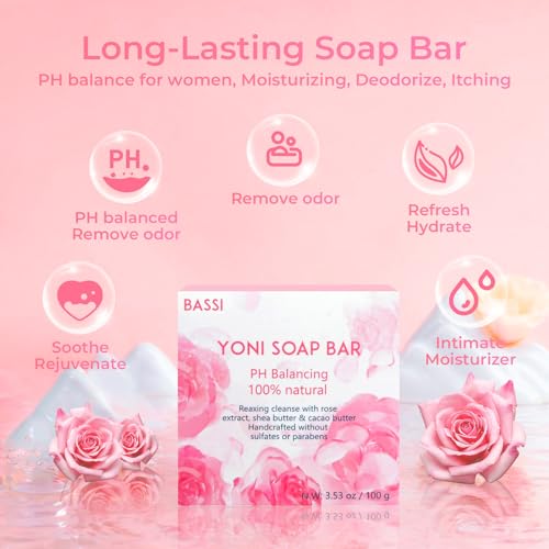 Yoni Soap Bars & Natural Yoni Oil Set, Natural Yoni Oil Vaginal Wash for Women Feminine Wash BASSI buy supplements canada
