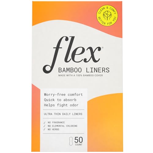 Flex Bamboo Panty Liners (50 Count) | Ultra Thin Daily Pantyliners | Fragrance-Free Feminine Care FLEX buy supplements canada