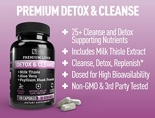 Véla Colon Cleanse & Liver Detox Formula Cleanse - 22 Herbs with Milk Thistle, Turmeric Véla buy supplements canada
