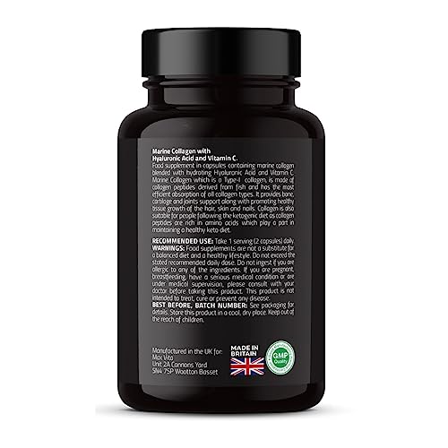Marine Collagen Supplement 1200mg with Hyaluronic Acid & Vitamin C Hydrolysed Peptides Powder MAX VITA MAXIMUM VITALITY buy supplements canada