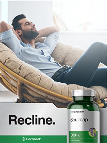Scullcap Capsules | 800 mg | 200 Count | Max Potency, Value Size | Non-GMO and Gluten Horbäach buy supplements canada