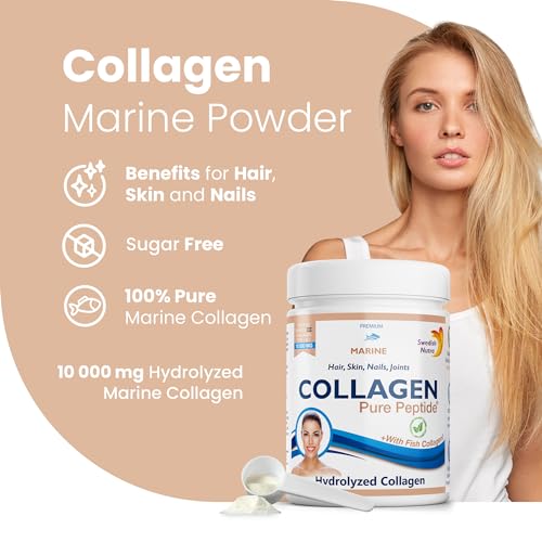 Swedish Nutra Powder Marine Collagen - Pack of 300g, 30 Day Supply | Minimize Fine Lines, Wrinkles & Improve Skin Elasticity | High Absorption Rate Swedish Nutra buy supplements canada