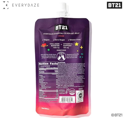 EVERYDAZE BT21 Essential C’s Collagen + Vitamin C Konjac Jelly | Vegan, 10 Calories E EVERYDAZE buy supplements canada